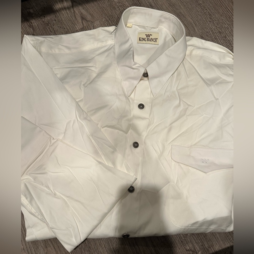 King Ranch Men's White Dress Shirt